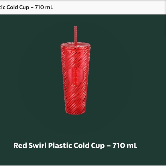 Starbucks red swirl tumbler, never used, tag attached - Picture 3 of 3